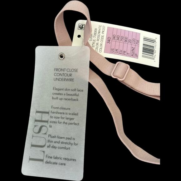 Natori Lush Front Close Contour Underwire Pink Bra #728309 Size 34D - Picture 8 of 8